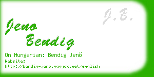 jeno bendig business card