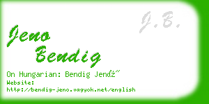 jeno bendig business card